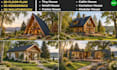 design tiny house, cabin house, container house and small house in 3d