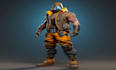 build 3d game character model, character design, fortnite style character, uefn