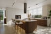 do modern 3d interior design and rendering for living room, kitchen, dining