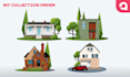 create adorable cute cozy house illustration