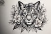 draw animal al botanical original tattoo design