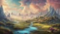 draw fantasy background and landscape