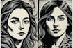 draw a custom portrait in linocut style