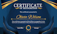 custom certificate design with 20 name entries