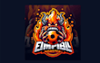 do unique fireball monster mascot logo with express delivery