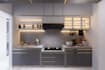 design kitchen interior in 3d model and render