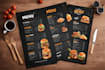 do digital restaurant food menu board flyer signage design