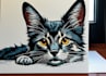 draw a pet portrait using linocut technique