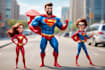 drawing a family superhero cartoon character for you