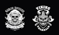 create retro surfing skull pirates logo