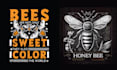make hand drawn mascot honeymoon bee t shirt logo