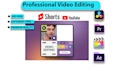 do professional youtube and game video editing