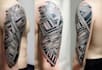 create sleeve tattoo design in geometric style