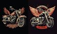 do hand drawn biker motorcycle vintage logo