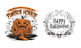 do custom vintage halloween horror logo