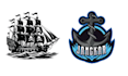 make creative skull ship marine pirates logo