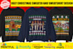 create all over sweatshirt and ugly christmas sweater design