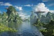 create 2d landscape and fantasy background