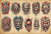 create tattoo japanese old school design