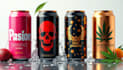 design energy drink, juice and soda can label