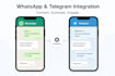 integrate viber, telegram bot and whatsapp API using PHP