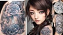 anime, cartoon tattoo design or illustration
