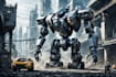 draw detail mecha robot character concept for you