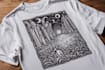 make a linocut tshirt design for brands