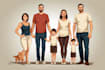 draw a vector art family portrait