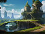 draw environment concept art, fantasy worlds