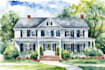 watercolor paint a house portrait