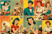 draw a retro vintage comic illustration