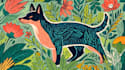 illustrate botanical and animal linocut illustration