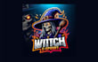 do witch esports mascot logo with bold colors and creative