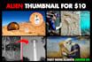 design amazing space and alien thumbnail