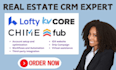 setup drip campaign, idx website on lofty crm kvcore boldtrail follow up boss VA