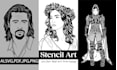 draw custom stencil, black and white vector illustration and line art