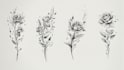do floral and minimal tattoo design