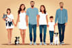 draw a vector art family portrait