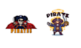 design captain pirates mascot logo and illustration