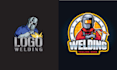make amazing helmet welding company mascot logo