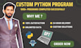 write, edit, review custom python program code