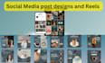 design bulk social media posts,ads, reels and canva template