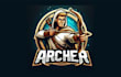 do modern archer esports mascot logo with creative concept