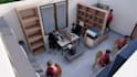 design modern office workstation layouts and 3d interior renderings
