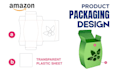 do product box packaging design with 3d mockup and amazon packaging design