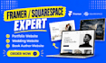 design framer website, squarespace portfolio wedding book author writer website