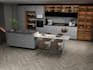 create a 3d kitchen design with realistic rendering