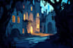 create a background environment concept art illustration