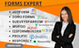 setup jotform zoho forms surveysparrow 123formbuilder prolific responsly survey